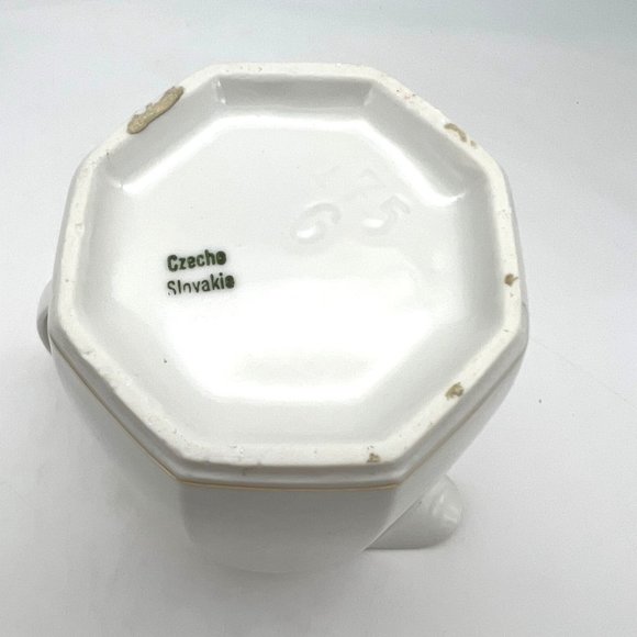 Vintage Sugar Bowl w/ Lid & Creamer Czechoslovakia 175G Blue and Gold Pattern - Picture 6 of 12